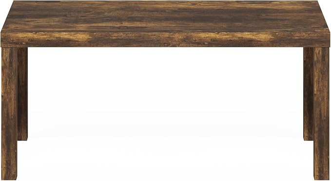 Furinno Classic Coffee Table, Modern Rectangle Printer Stand, Amber Pine | 1.8" Triple Thick Tabletop, Toolless Assembly, Side Table, for Living Room, Home Office