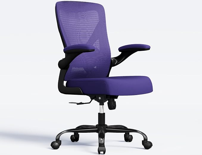 Ergalithic Ergonomic Office Chair - X-Shaped Computer Desk Chair Comfy, Gaming Chair, Office Chair with Lumbar Support, Mesh Office Chairs, Desk Chair for Long Hours(Black Purple)
