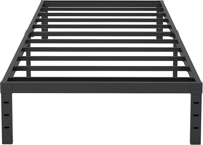Cieemine 12 Inch Twin XL Size Bed Frames, Heavy Duty Metal Bed Frame Twin XL, No Box Spring Needed, Easy Assembly, Noise-Free, Black