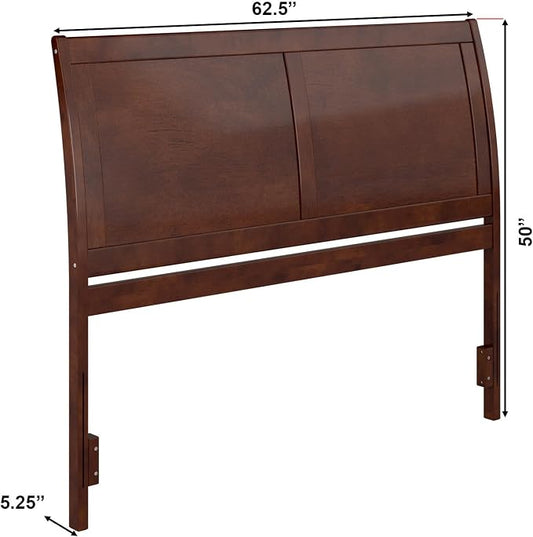 AFI, Portland Queen Sleigh Solid Wood Panel Headboard, Walnut