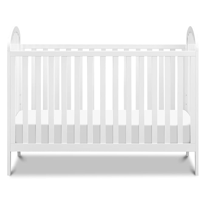 Davinci Beau 3-in-1 Convertible Baby Crib, White | GREENGUARD Certified, Converts to Toddler Bed & Daybed, 4 Adjustable Mattress Heights, Toddler Conversion Kit Sold Separately