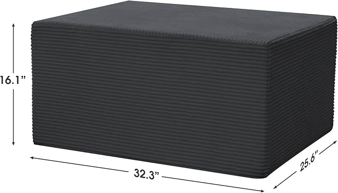 Ottoman for Cloud Sectional Boneless Couches Living Room, Modular Ottoman for Deep Seat Oversized Couch, Memory Foam Compressed Spineless Foot Rest for Bedroom Apartment Grey