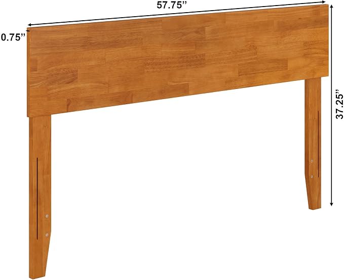 AFI, Orlando Full Adjustable Modern Solid Wood Panel Headboard, Light Toffee