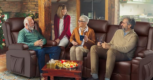 Reclining Loveseat, 1 Massage Loveseat Recliner Sofa Heavy Weight Capacity, RV Love Seat Clearance with Console, USB, Type C Port, Storage, Cup Holders, 2 Single Power Recliner Chairs Heat & Massage