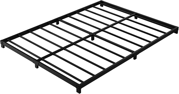 YUSENHEEI 4 Inch Full Size Bed Frame, Heavy Duty Metal Platform Low Bed Frame Full, No Box Spring Needed, Noise Free, Easy Assembly, Black