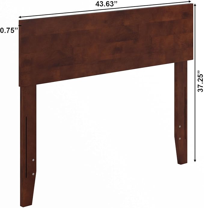 AFI, Orlando Twin Adjustable Modern Solid Wood Panel Headboard, Walnut