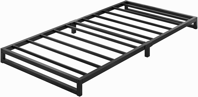 Lutown-Teen 6 Inch Twin XL Bed Frames Heavy Duty Sturdy Metal Platform Bed Frame No Box Spring Needed, Noise Free, Easy Assembly, Black