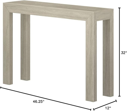 Plank+Beam Modern 46 Inch Console Table, Solid Pine Wood Entryway Table, Narrow Sofa Table for Hallway or Living Room, Seashell