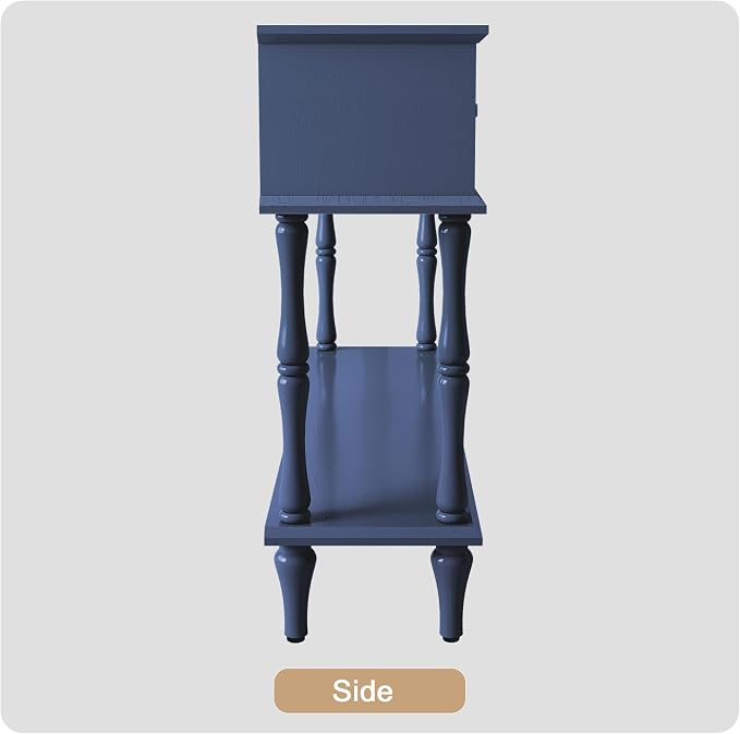 ARTPOWER Console Table with Drawers for Entryway, Mid-Century Entryway Table with Storage, Blue Narrow Entryway Table with Open Shelf Behind Sofa for Living Room, Foyer, Hallway