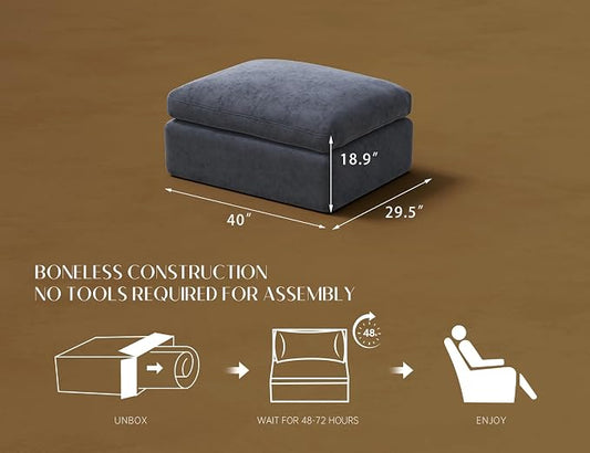 ohllob Ottoman for Cloud Sectional Couches Living Room, Modular, Boneless