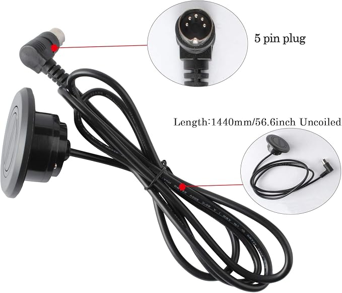 Power Recliner Chair Switching Replacement with 2 Button 5 Pin Plug for Electric Sofa Lift Chair,Round Hand Control Handset Lift Chair Remote Replacement