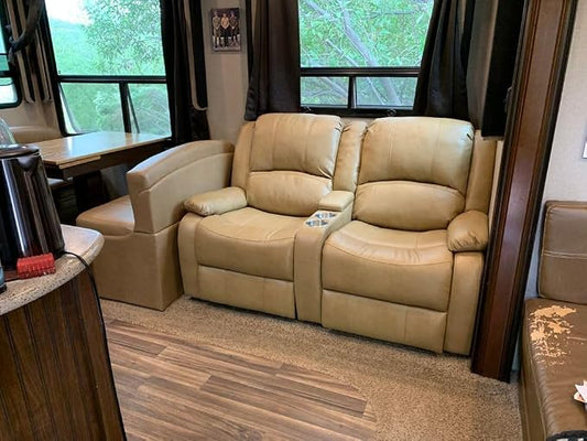 RecPro Charles 64" RV Wall Hugger Reclining Sofa | Toffee