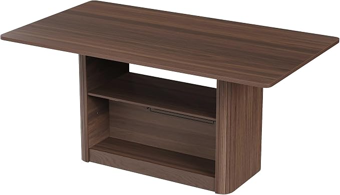 FUQARHY 63" Dining Table with Storage, Farmhouse Rectangular Kitchen Table