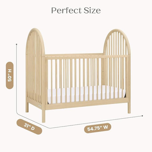 Delta Children Cannon 4-in-1 Convertible Crib - Converts from Baby Crib to Toddler Bed, Daybed and Sofa Bed, Fits Standard Full-Size Crib Mattress, Natural Sandstone