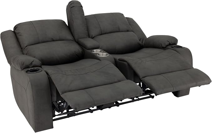 RecPro Charles 64" RV Wall Hugger Reclining Sofa | Gunmetal