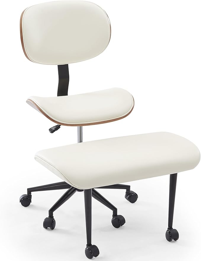 Bestier Ergonomic Cross Legged Office Chair,Height Adjustable Seat for ADHD, Meditation Office Chair for Short Women, 360° Swivel Adjustable Height for Pregnancy Yoga Kneeling Meditation White