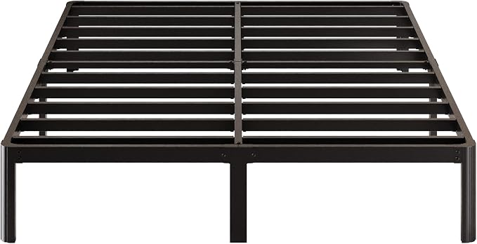 Lutown-Teen 10 Inch King Bed Frame with Rounded Corner Legs, 2000 LBS Heavy Duty Metal King Size Platform Bed Frame No Box Spring Needed, Noise Free, Easy Assembly, Black