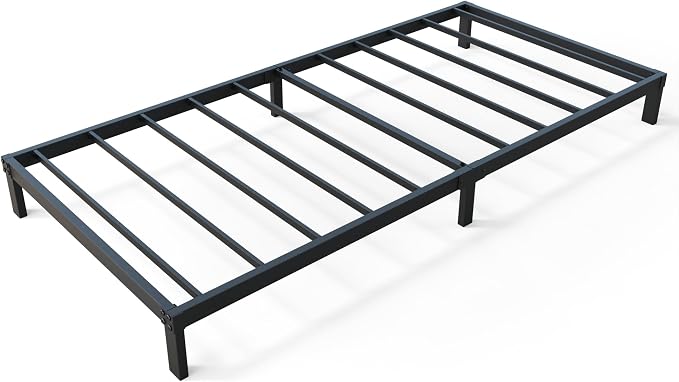 YUSENHEEI 8 Inch Twin Bed Frames, Heavy Duty Metal Platform Bed Frame No Box Spring Needed, Noise Free, Easy Assembly, Black