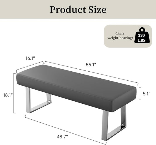 JIEXI Bedroom Bench, Bed end upholstered Bench, Indoor Corner Small Footstool with Metal Legs, for Kitchen entryway Dining Room and Living Room Window