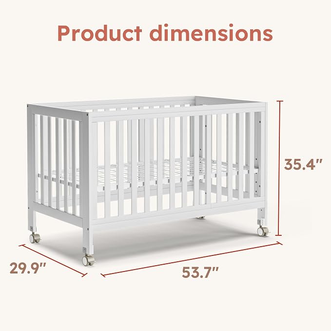MAMAZING EvoNest Baby Crib, 11 in 1 Convertible Crib with Wheels, 100% New Zealand Wood Growing Bed, Full Size Crib for Baby, 4 Adjustable Mattress Height, White
