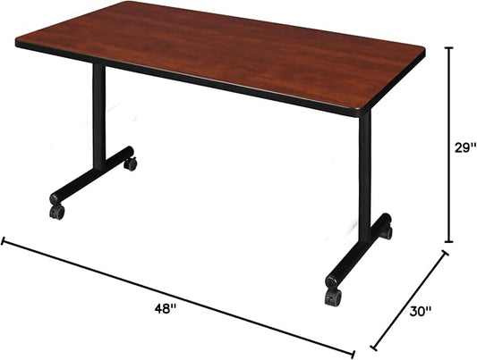 Romig Axis-Pro 48 x 30 in. Mobile T-Base Training Seminar Table- Cherry