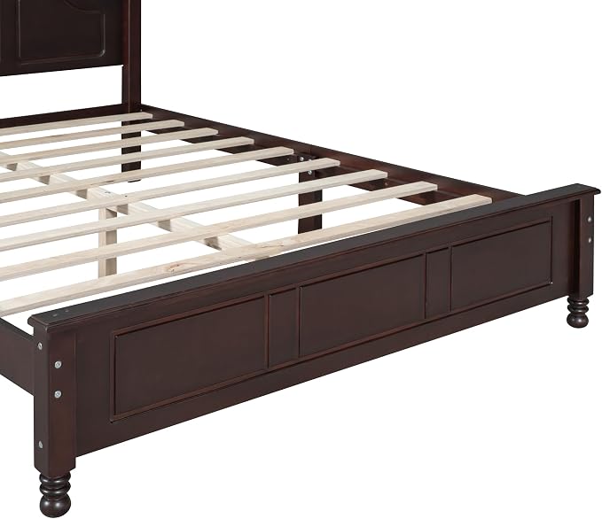 Harper & Bright Designs Bedroom Set Furniture, 3-Pieces Bedroom Sets, Queen Size Wood Platform Bed and 2 Nightstands, Dark Walnut