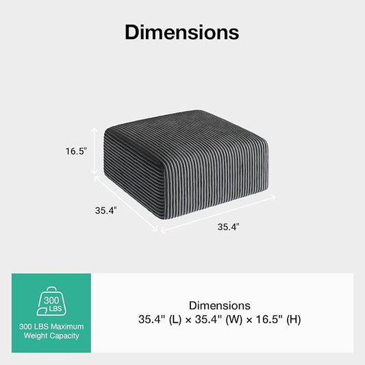 Novilla Modular Sectional Sofa, Modern Cloud Sectional Couch with Smarts Coil® Support, Upholstered Boneless Couch for Living Room Apartments Bedroom, No Assembly Required, Dark Gray (Ottoman)