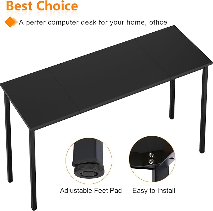 Computer Desk, 71 inches Desk & Workstations for Home Office, Writing Study Corner Desk, Modern Simple Style Laptop Table, Easy to Assemble, Black