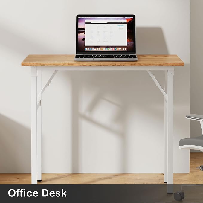 Need Small Desk, 31.5 x 15.7 Inches No Assembly Foldable Writing Table,Sturdy and Heavy Duty Folding Computer Desks for Small Space/Home Office/Dormitory AC5BW(80 * 40)