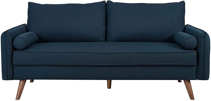 Modway Revive Contemporary Modern Fabric Upholstered Sofa In Azure