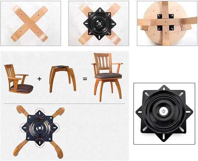Plutreas Heavy Duty Bar Stool Swivel Replacement for Recliner Chair, Bar Stool Swivel Plate (12 inch)