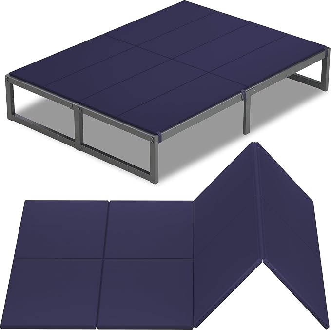 Lutown-Teen Bunkie Board California King Under Mattress High-Density Polymer Cal King Bunkie Board Anti-Sag, Breathable, Moisture Resistant, Noise Minimizing, Blue