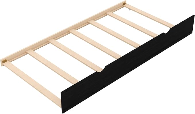 RUNNA Twin Over Twin/Queen Bunk Bed with Trundle, Pull-Out, Espresso | Twin over twin/queen bunk bed with trundle,stretchable pull-out bed,solid wood,guardrails,no box spring needed,espresso
