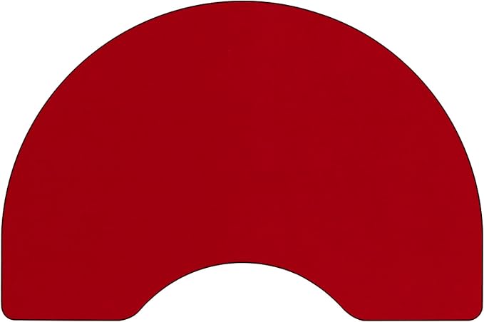 Flash Furniture Wren 48''W x 72''L Kidney Red Thermal Laminate Activity Table - Height Adjustable Short Legs