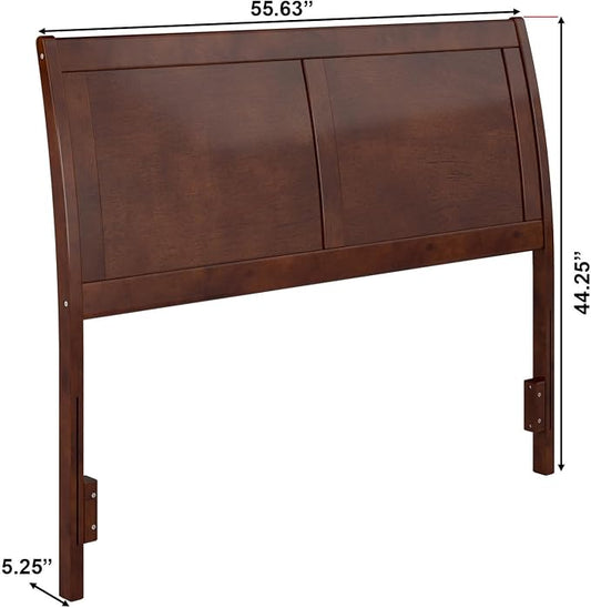 AFI, Portland Full Sleigh Solid Wood Panel Headboard, Walnut