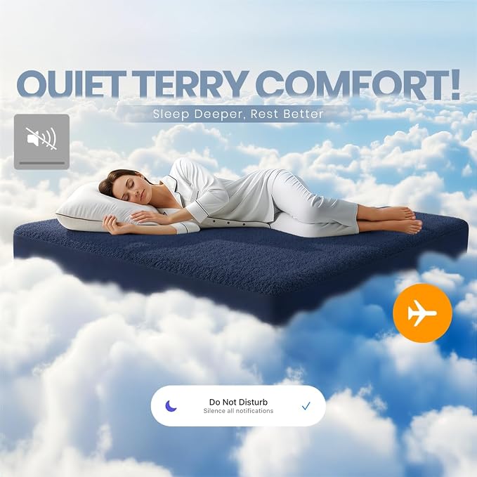 Utopia Bedding Waterproof Mattress Protector Twin XL Size, Premium Terry Mattress Cover 200 GSM, Breathable, Fitted Style with Stretchable Pockets (Navy)