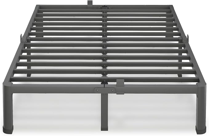 VIPSHOW 10 Inch King Size Bed Frame, 3500Lbs Heavy Duty Metal Platform with Round Corner Legs Mattress Slide Stopper, Steel Slat Support No Box Spring Needed, Noise Free, Non-Slip, Easy Assembly