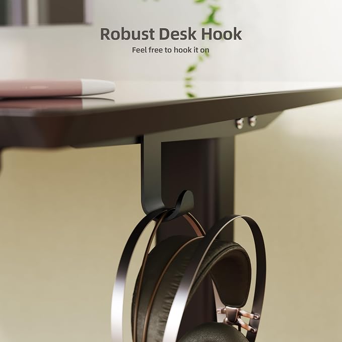 INNOVAR Glass Standing Desk with Drawers, 35×20 Inch Adjustable Stand Up Desk, Quick Install Home Office Computer Desk, Black