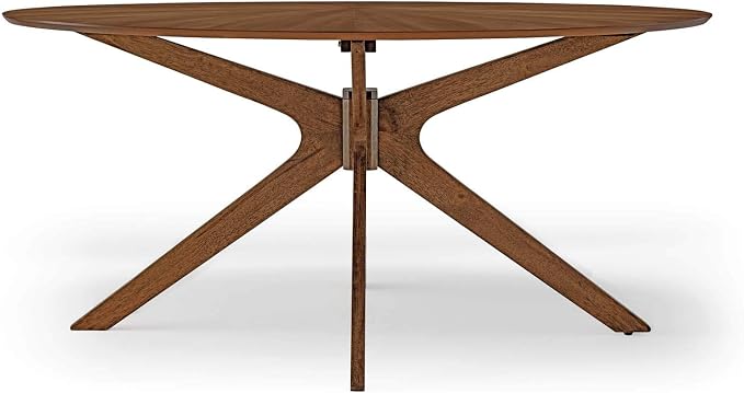 Modway Crossroads 63" Oval Wood Dining Table, Walnut