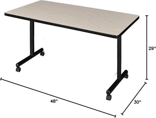 Romig Axis-Pro 48 x 30 in. Mobile T-Base Training Seminar Table- Maple