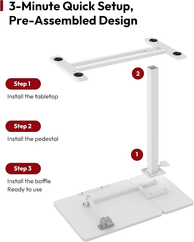 SANODESK Small Rolling Overbed Table Adjustable Height with Wheels, Mobile Laptop Desk with Tilting Desktop, Portable Computer Workstation for Home Office, Classroom, Bedside, White