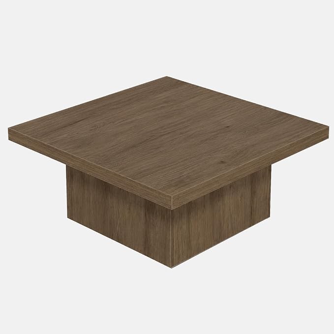 Square Coffee Table,Wooden Living Room Table,Center Table with a Large Tabletop,35.4" x 35.4",for Small Spaces, Apartments, Living Rooms, Vintage Brown