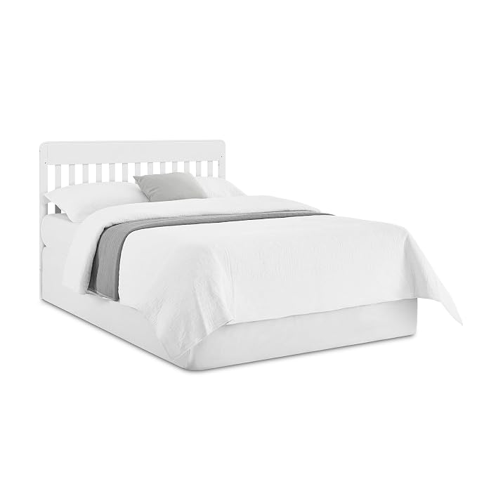 Delta Children Maya 5-in-1 Convertible Crib and Changer with Storage, Converts to Toddler Bed, Daybed, Sofa & Full Bed, Greenguard Gold Certified, 3 Mattress Heights for Baby, Bianca White
