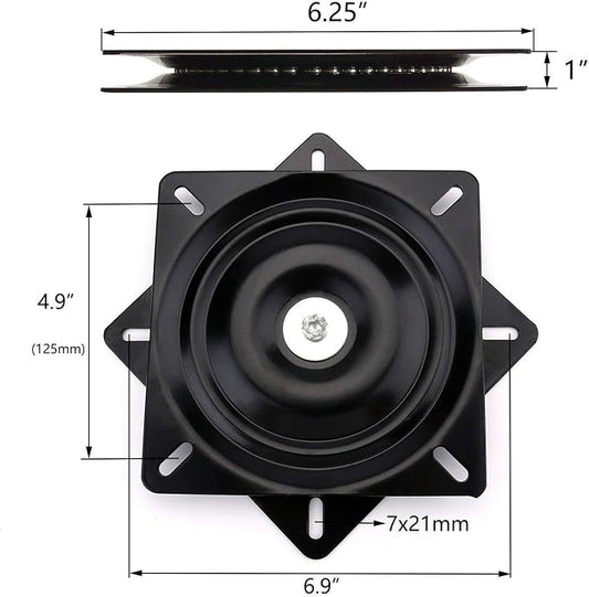 AAGUT 6.25" Bar Stool Swivel Plate Replacement, Heavy Duty Square Swivel Mechanism for Recliner Chair or Furniture,Ball Bearing Swivel Boat Seat Base Turntable