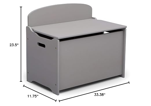 Delta Children MySize 9 Bin Plastic Toy Organizer - Greenguard Gold Certified, Grey & MySize Deluxe Toy Box - Greenguard Gold Certified, Grey
