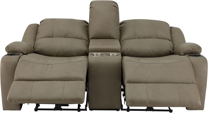 RecPro Charles 70" Powered Double RV Wall Hugger Reclining Sofa | Loveseat | RV Furniture (Putty)