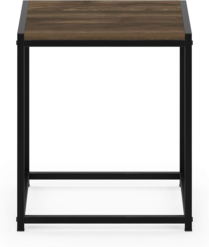FURINNO Camnus Modern Living End Table, Columbia Walnut, 15.75 in x 15.75 in x 17.83 in