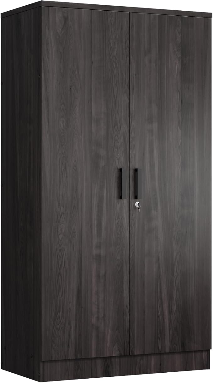 Woodpeckers Furniture And Mattress 2 Doors Wardrobe with Shelves (Tobacco)