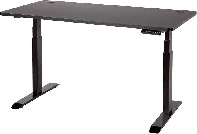UNICOO Melamine 55.1 x 27.6 Inch Universal Table Top for Standard and Sit to Stand Height Adjustable Home and Office Desk Frames (Tabletop 55 - Black)