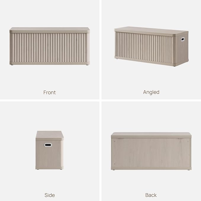 SICOTAS Storage Bench 80.4" Wide Shoe Bench with Lift Top Large Wooden Storage Chest Trunk Modern Blanket Chest with 4 Safety Hinges & Seating for Bedroom Entryway Living Room Hallway
